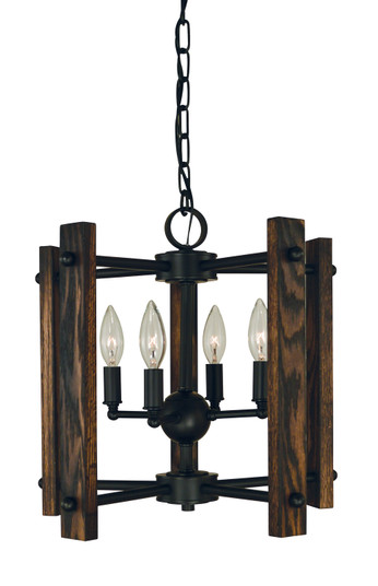 Modern Farmhouse Four Light Chandelier in Matte Black (8|5400 MBLACK)