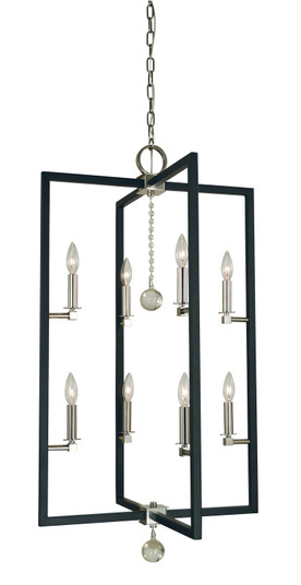 Minimalist Elegant Eight Light Foyer Chandelier in Polished Nickel/Matte Black (8|5368 PN/MBLACK)