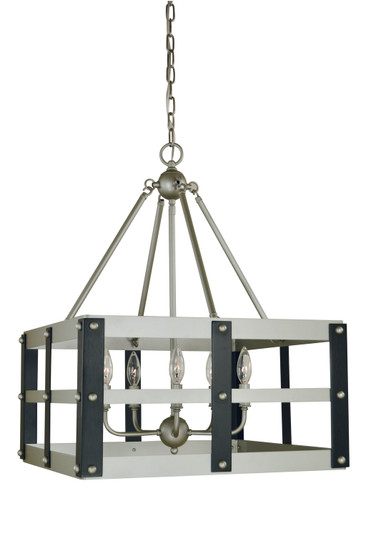 Metro Artisan Five Light Chandelier in Satin Pewter/Matte Black (8|5346 SP/MBLACK)