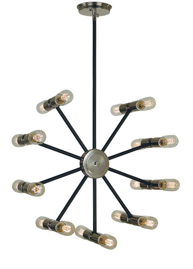 Nebula 18 Light Chandelier in Polished Nickel with Matte Black Accents (8|5086 PN/MBLACK)