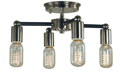 Nebula Four Light Flush / Semi-Flush Mount in Polished Nickel with Matte Black Accents (8|5080 PN/MBLACK)