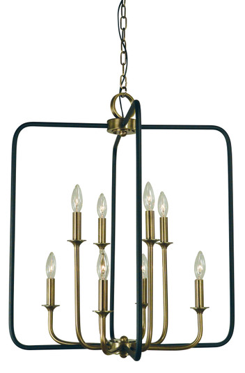 Boulevard Four Light Chandelier in Antique Brass with Matte Black Accents (8|4918 AB/MBLACK)
