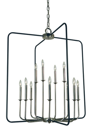 Boulevard 12 Light Chandelier in Antique Brass with Matte Black Accents (8|4912 AB/MBLACK)