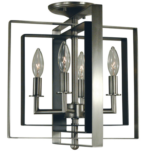 Symmetry Four Light Flush / Semi-Flush Mount in Brushed Nickel with Matte Black Accents (8|4861 BN/MBLACK)