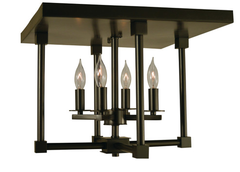 Lexington Four Light Flush / Semi-Flush Mount in Mahogany Bronze with Antique Brass (8|4600 MB/AB)