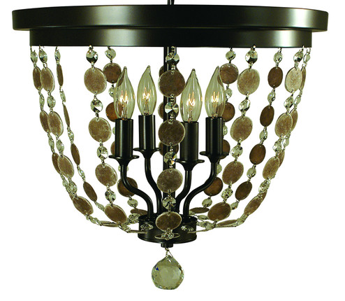 Naomi Four Light Flush / Semi-Flush Mount in Antique Brass (8|4481 AB)