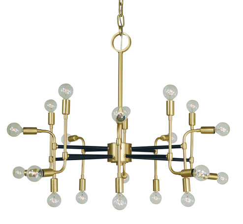 Fusion 20 Light Foyer Chandelier in Satin Brass with Matte Black Accents (8|3050 SB/MBLACK) Fusion 20 Light Foyer Chandelier in Satin Brass with Matte Black Accents (8|3050 SB/MBLACK)