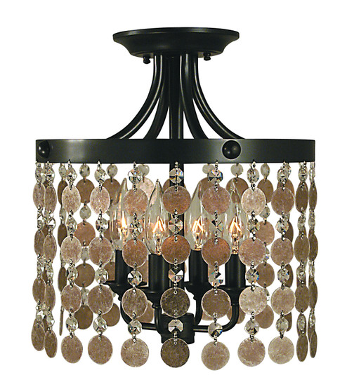 Naomi Four Light Flush / Semi-Flush Mount in Antique Brass (8|2482 AB)