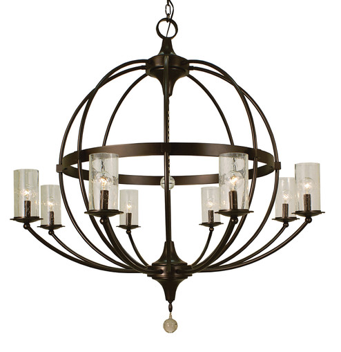 Compass Eight Light Foyer Chandelier in Matte Black (8|1078 MBLACK)