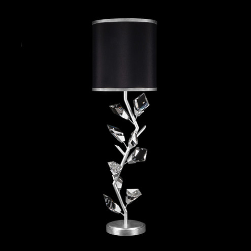 Foret One Light Console Lamp in Silver Leaf w/Black Fabric & Silver Inner Lining Shade (48|908815-11ST)