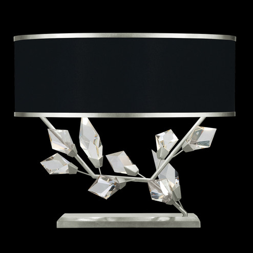 Foret Two Light Table Lamp in Silver Leaf w/Black Fabric & Silver Inner Lining Shade (48|908510-11ST)