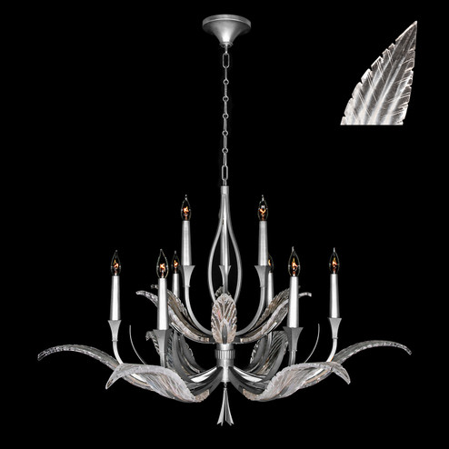 Plume Nine Light Chandelier in Silver/White ''Plumes'' (48|893640-11ST)