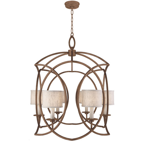 Cienfuegos Six Light Chandelier in Bronze w/Greige Fabric Shades (48|889840-11ST)