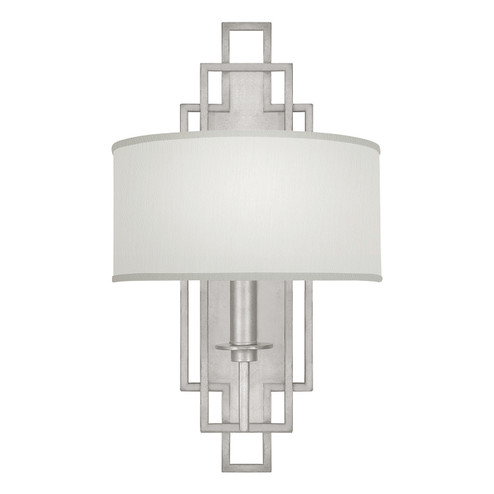 Cienfuegos One Light Wall Sconce in Silver Leaf w/White Fabric Shades (48|889350-SF41)