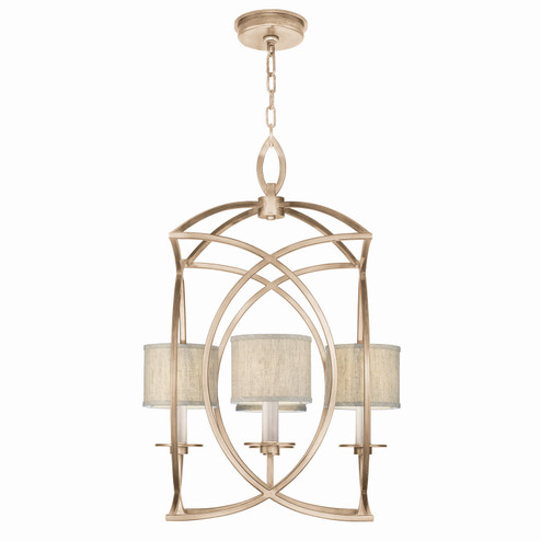 Cienfuegos Four Light Chandelier in Gold Leaf w/White Fabric Shades (48|887740-SF31)