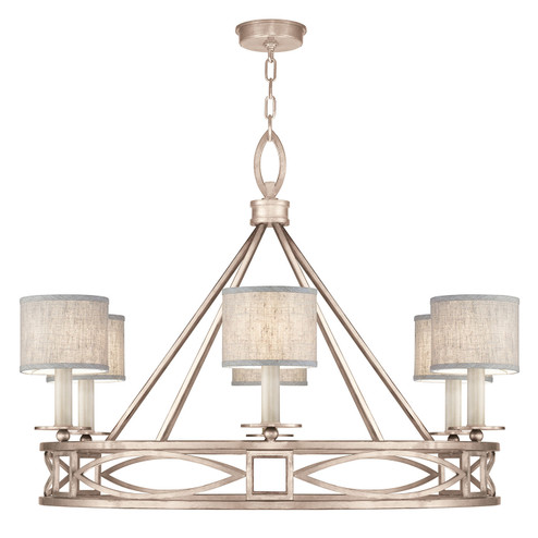 Cienfuegos Six Light Chandelier in Gray w/Greige Fabric Shades (48|887640-21ST)