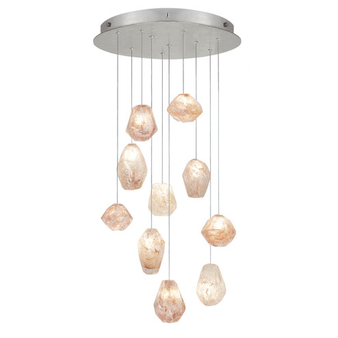 Natural Inspirations LED Pendant in Silver w/Clear Quartz Glass Drops (48|863540-14LD)