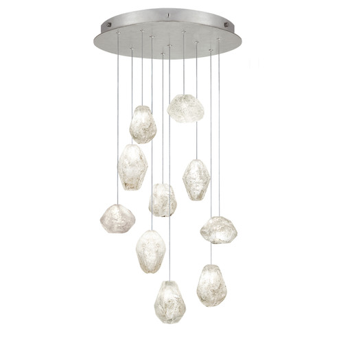 Natural Inspirations LED Pendant in Silver w/Clear Quartz Glass Drops (48|863540-13LD)