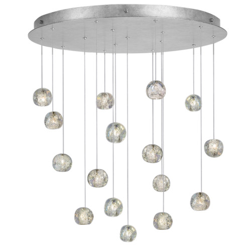 Natural Inspirations LED Pendant in Silver w/Nebula Glass Drops (48|862840-106LD)