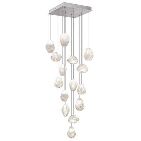 Natural Inspirations LED Pendant in Silver w/Clear Quartz Glass Drops (48|853040-13LD)