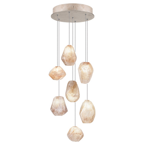 Natural Inspirations LED Pendant in Silver w/Clear Quartz Glass Drops (48|852640-14LD)