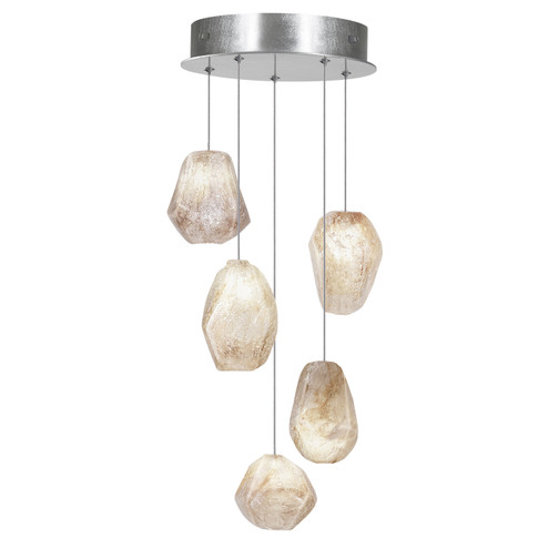 Natural Inspirations LED Pendant in Silver w/Clear Quartz Glass Drops (48|852440-14LD)