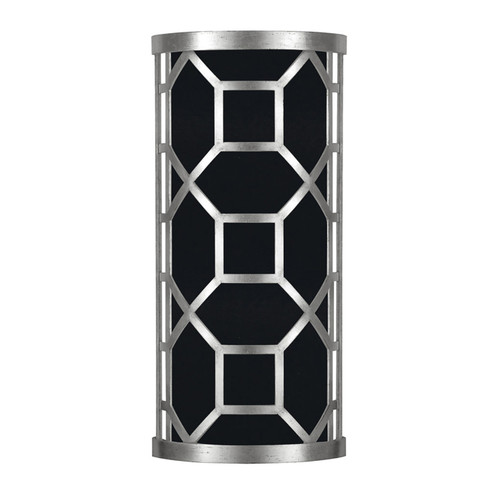 Allegretto Two Light Wall Sconce in Silver Leaf w/Black Fabric & Silver Inner Lining Shade (48|816850-SF42)