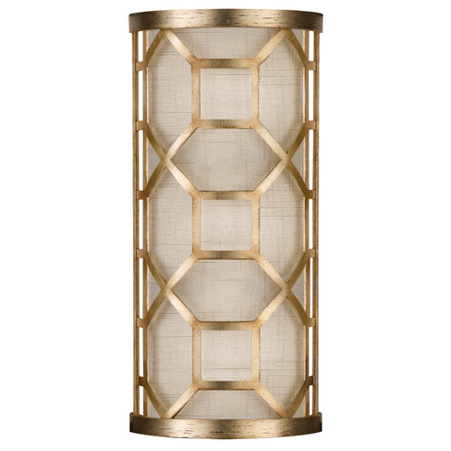 Allegretto Two Light Wall Sconce in Gold w/White Linen Shade (48|816850-2GU)