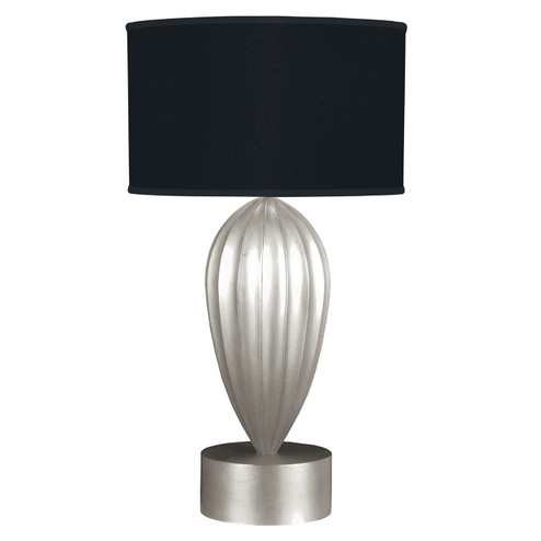 Allegretto One Light Table Lamp in Silver Leaf w/Black Fabric & Silver Inner Lining Shade (48|793110-SF42)