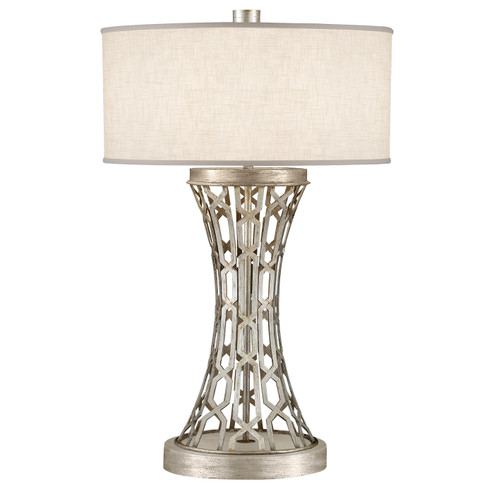 Allegretto One Light Table Lamp in Silver w/White Linen Shade (48|784910ST)
