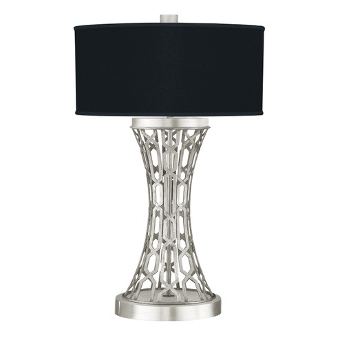 Allegretto One Light Table Lamp in Silver Leaf w/Black Fabric & Silver Inner Lining Shade (48|784910-SF42)