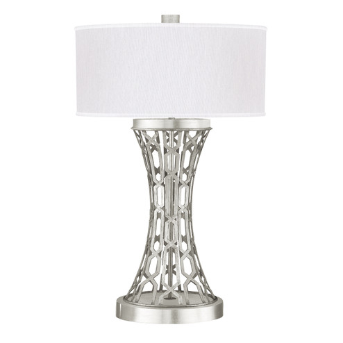 Allegretto One Light Table Lamp in Silver Leaf w/White Fabric Shade (48|784910-SF41)