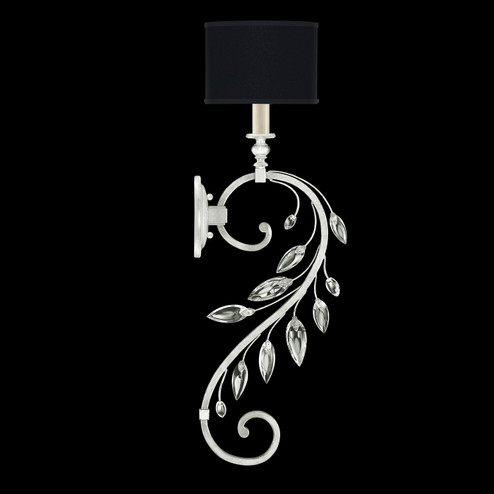 Crystal Laurel One Light Wall Sconce in Silver Leaf w/Black Fabric & Silver Inner Lining Shade (48|774650-SF42)