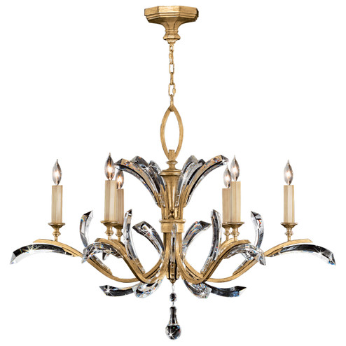 Beveled Arcs Six Light Chandelier in Gold (48|761240ST)