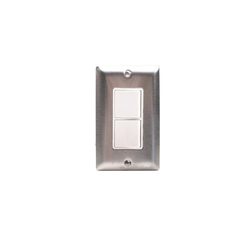 Single Duplex Switch Wall Plate And Gang Box in Stainless Steel (40|EFSWPS)