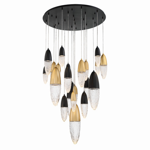 Ecrou 22 Light Chandelier in Gold-Black Mix (40|43860-043)