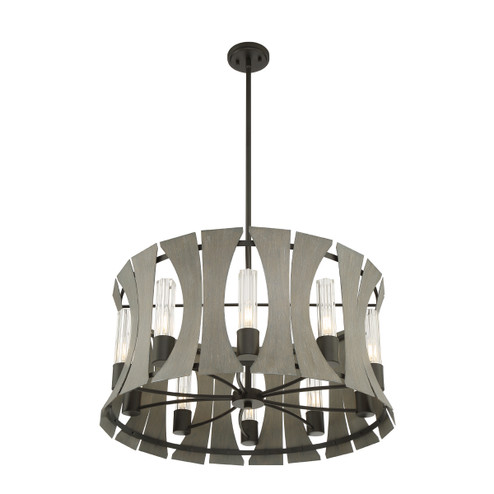 Pennino LED Chandelier in Matte Black W/ Grey Wood (40|38164-019)