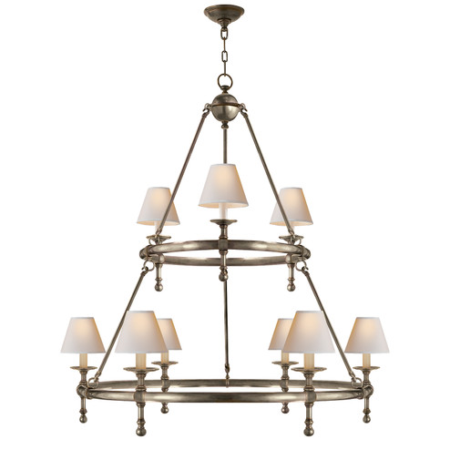 Classic Nine Light Chandelier in Antique Nickel (268|SL 5813AN-NP)