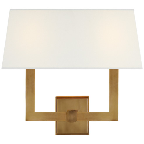 Square Tube Two Light Wall Sconce in Hand-Rubbed Antique Brass (268|SL 2820HAB-L2)