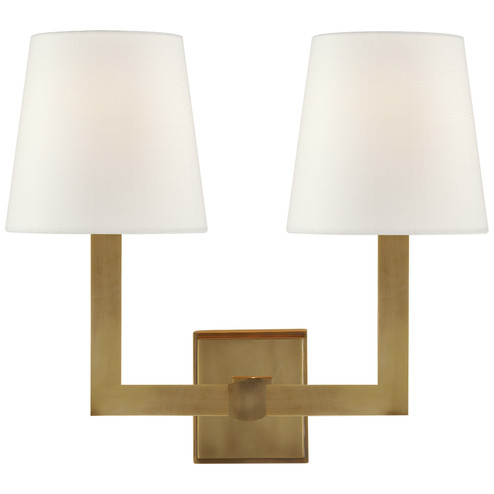 Square Tube Two Light Wall Sconce in Hand-Rubbed Antique Brass (268|SL 2820HAB-L)