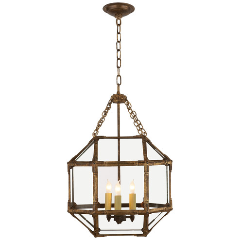 Morris Three Light Lantern in Gilded Iron (268|SK 5008GI-CG)