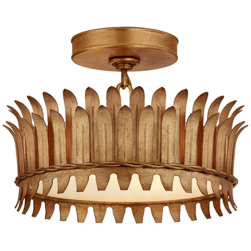 Leslie LED Semi-Flush Mount in Gilded Iron (268|SK 4205GI) Leslie LED Semi-Flush Mount in Gilded Iron (268|SK 4205GI)