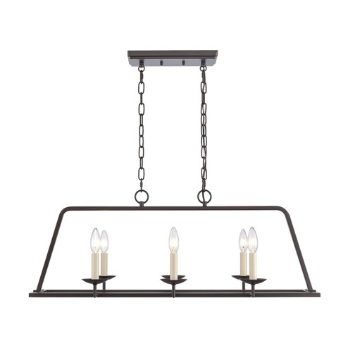 Joanie Six Light Linear Chandelier in Old Bronze (45|EC89695/6)