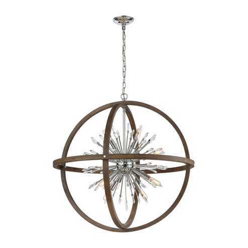 Morning Star Six Light Pendant in Aged Wood (45|D4470)