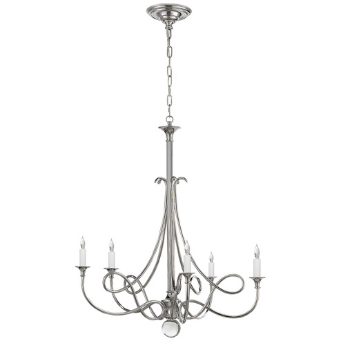 DOUBLE Twist Five Light Chandelier in Polished Nickel (268|SC 5015PN)