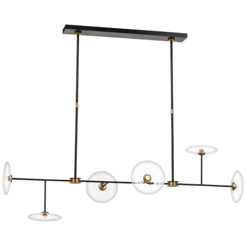 Calvino LED Chandelier in Aged Iron and Hand-Rubbed Antique Brass (268|S 5695AI/HAB-CG)