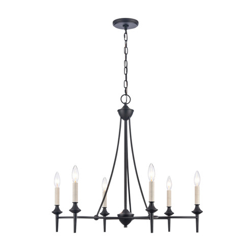 Solomon Six Light Chandelier in Matte Black (45|89697/6)