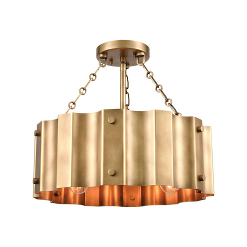 Clausten Three Light Semi Flush Mount in Brass (45|89066/3)