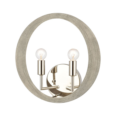 Retro Rings Two Light Wall Sconce in Sandy Beechwood (45|82064/2)