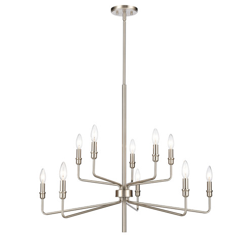 Saginaw Ten Light Chandelier in Satin Nickel (45|81529/5+5)